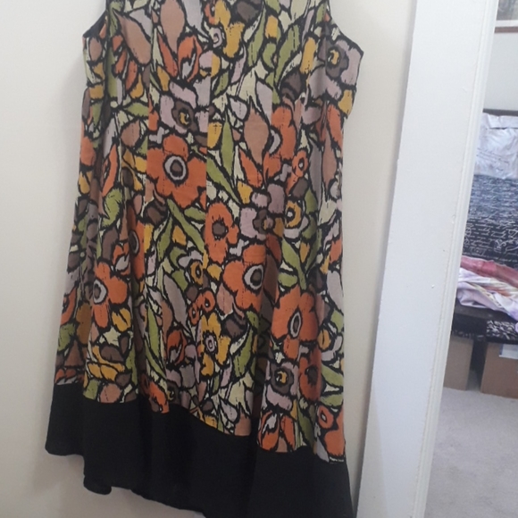 Jessica Howard Woman Bold Tropical Floral Print Linen Dress - Picture 10 of 13